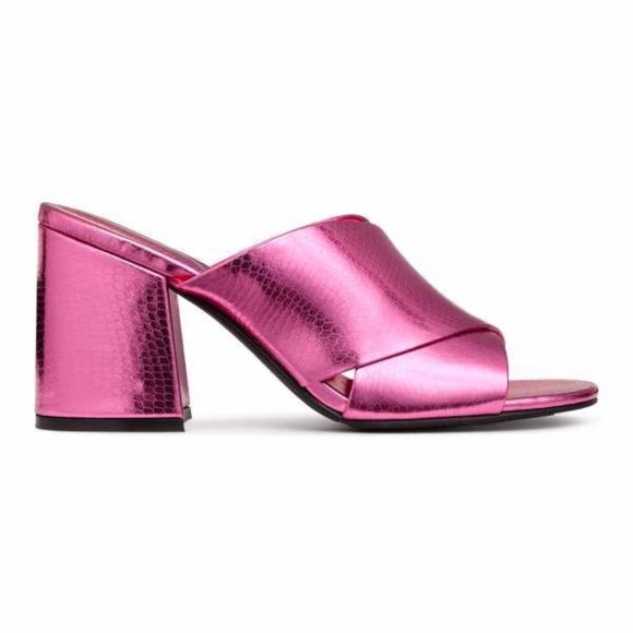 NWT H&M Divided Hot Pink Block Heels Size 35 - Picture 1 of 3